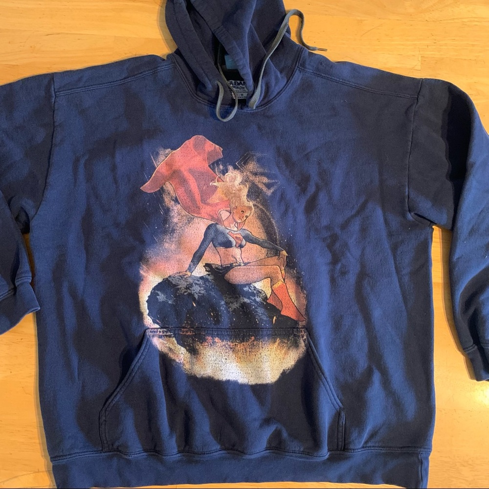 OOP Supergirl XL hoodie on Gildan Superman tag